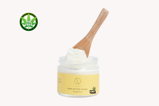 Lizush Grapefruit Shea Butter Body Cream with CBD, Shea Body Lotion (THC free)