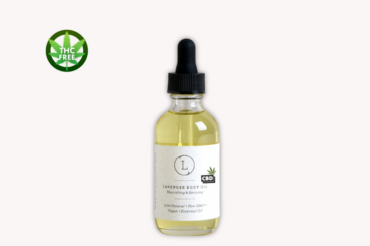 Lizush Lavender Body Oil with CBD, Natural Moisturizing Body Oil (THC free)