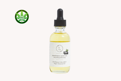 Lizush Natural Body Oil with CBD, Grapefruit Moisturizing Body Oil (THC free)