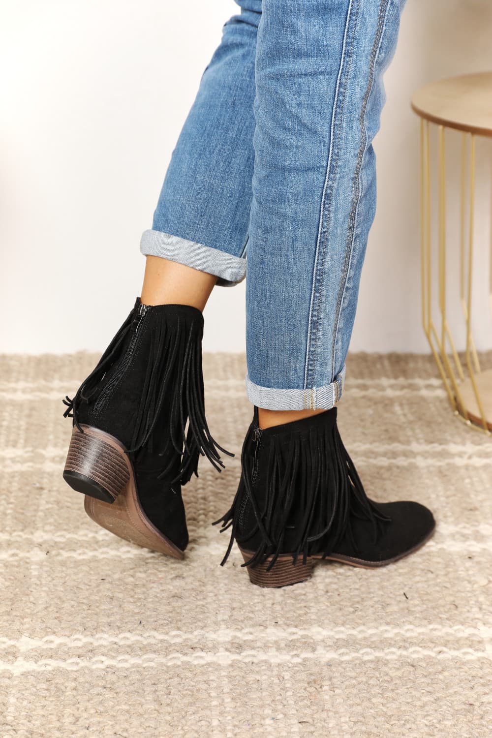 Legend Contemporary Cowboy-Inspired Fringed Ankle Boots