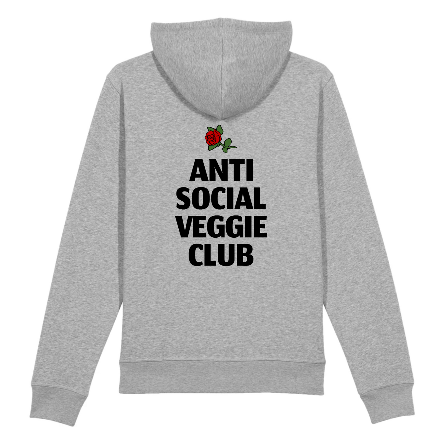 Anti Social Veggie Club - Sudadera con capucha de algodón orgánico - Fabricada en Francia