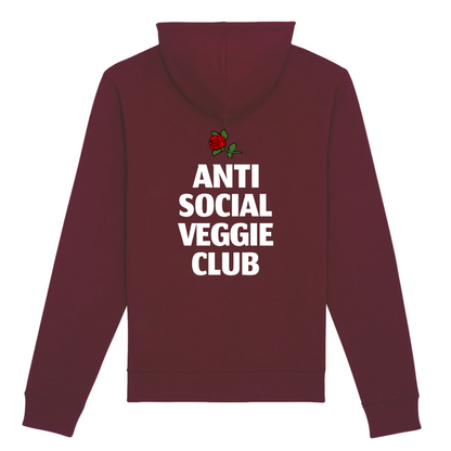 Anti Social Veggie Club - Sudadera con capucha de algodón orgánico - Fabricada en Francia