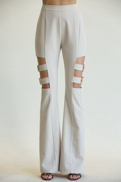 Lola - Premium Elevated Retro Chic Belted Bell Bottom Trousers