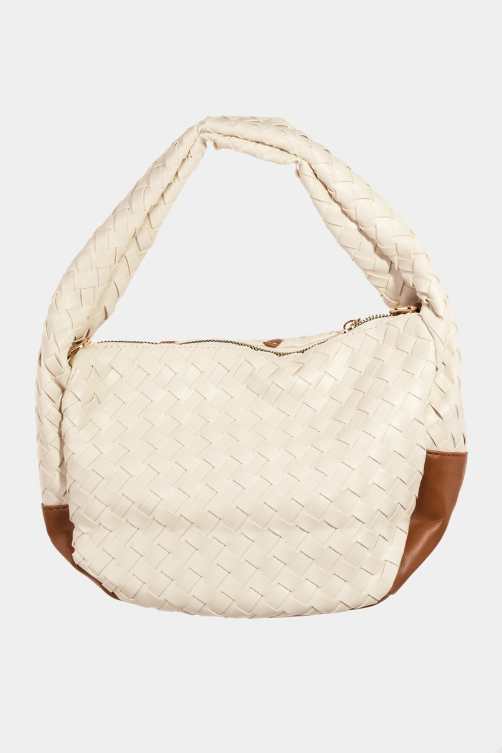 Fame Tassel Detail Weave Semi Circle Handbag