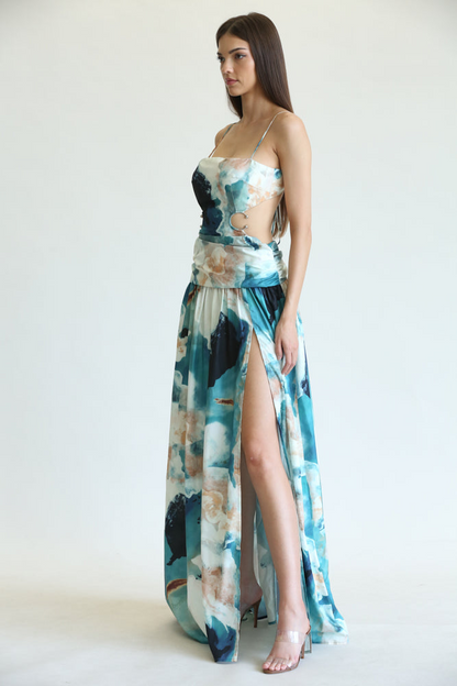 Verity - Premium Watercolor Blossom Dress