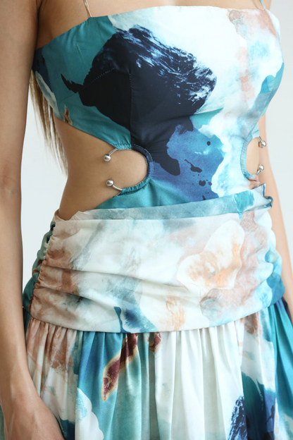 Verity - Premium Watercolor Blossom Dress