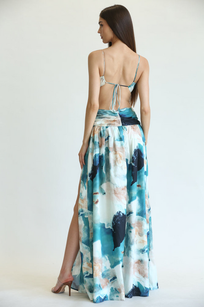 Verity - Premium Watercolor Blossom Dress