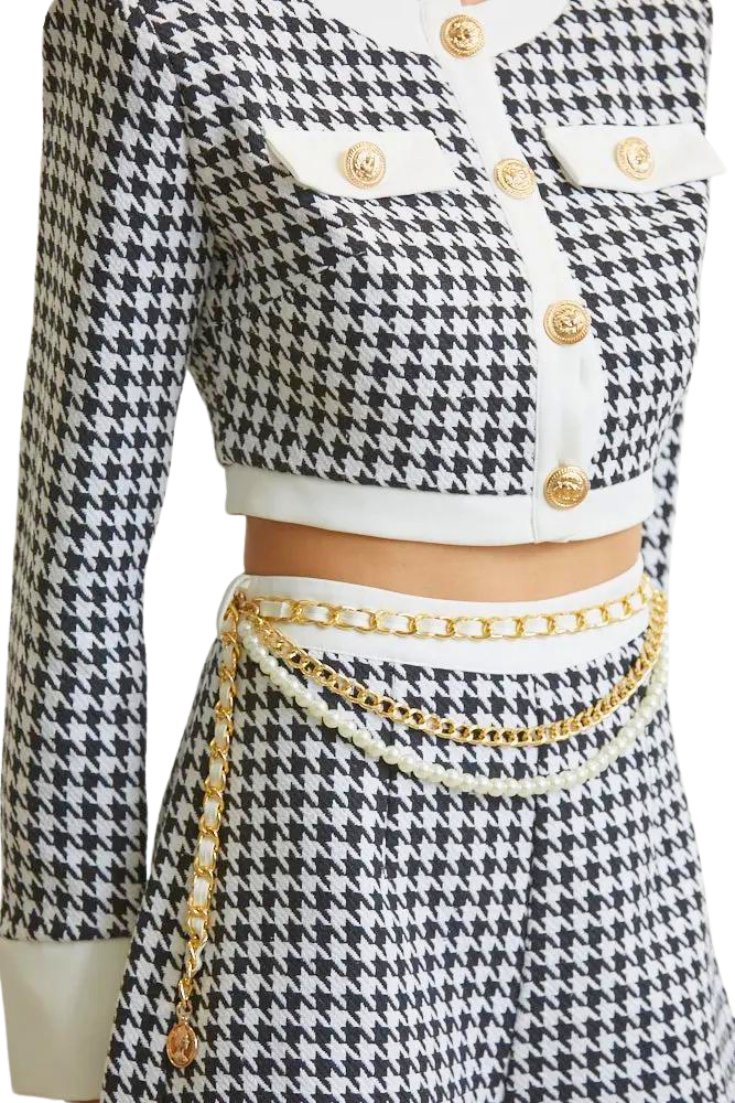 Conjunto Gianna Houndstooth - Colección de diseñadores opulentos