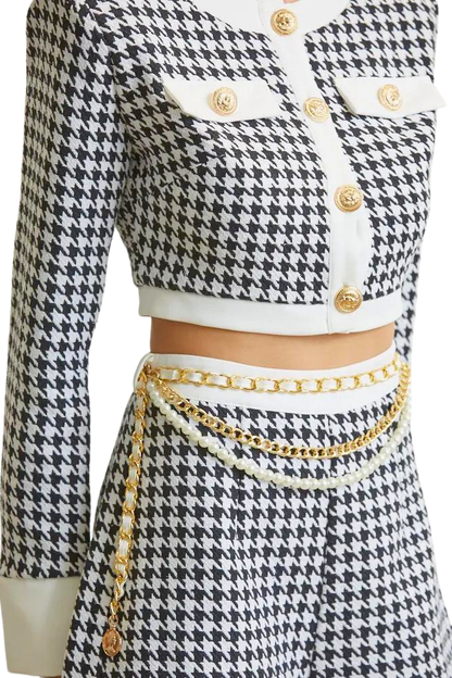 Conjunto Gianna Houndstooth - Colección de diseñadores opulentos