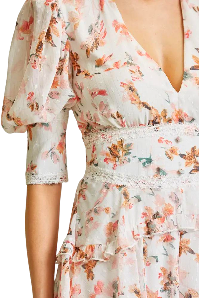 Jenith - Premium Ivory Blossom Print Romper