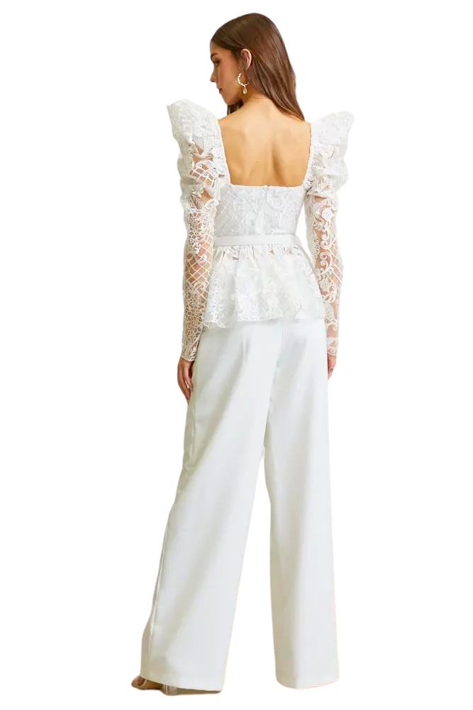 Nova - Premium Embroidered Lace Top + Pant Ensemble