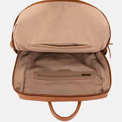 David Jones Sleek PU Leather Backpack for Everyday Elegance