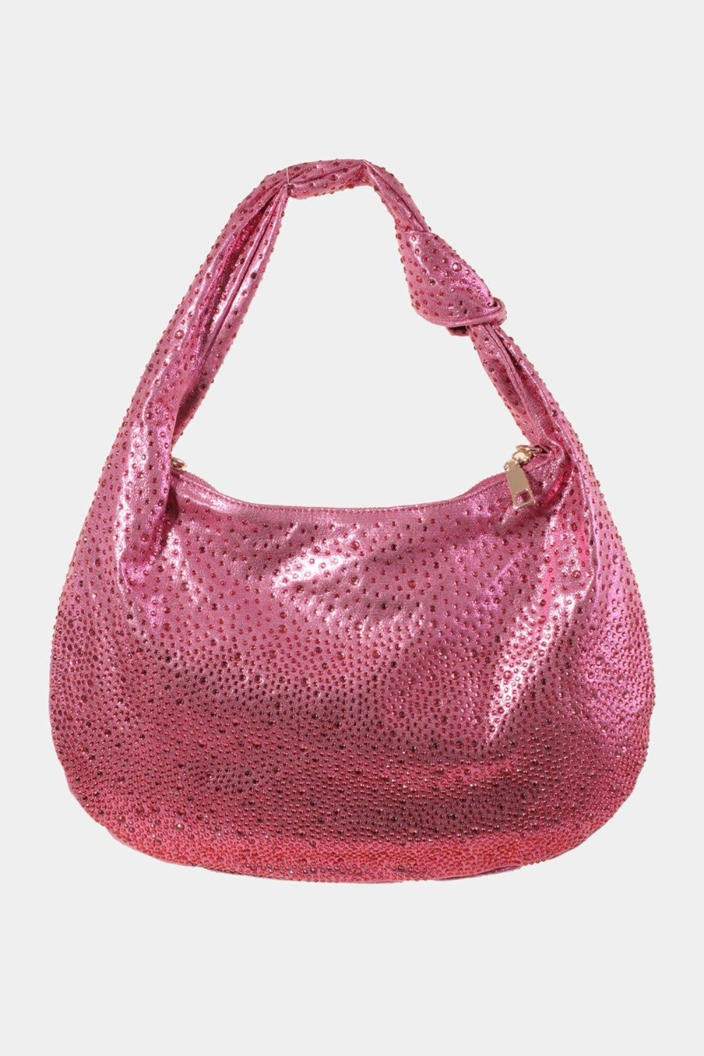 Fame Rhinestone Studded Hobo Handbag