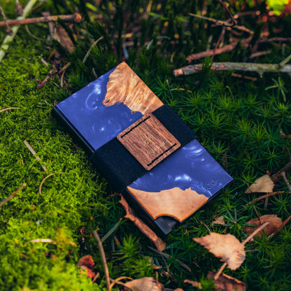 TruWood The Maverick Blue Resin Wallet