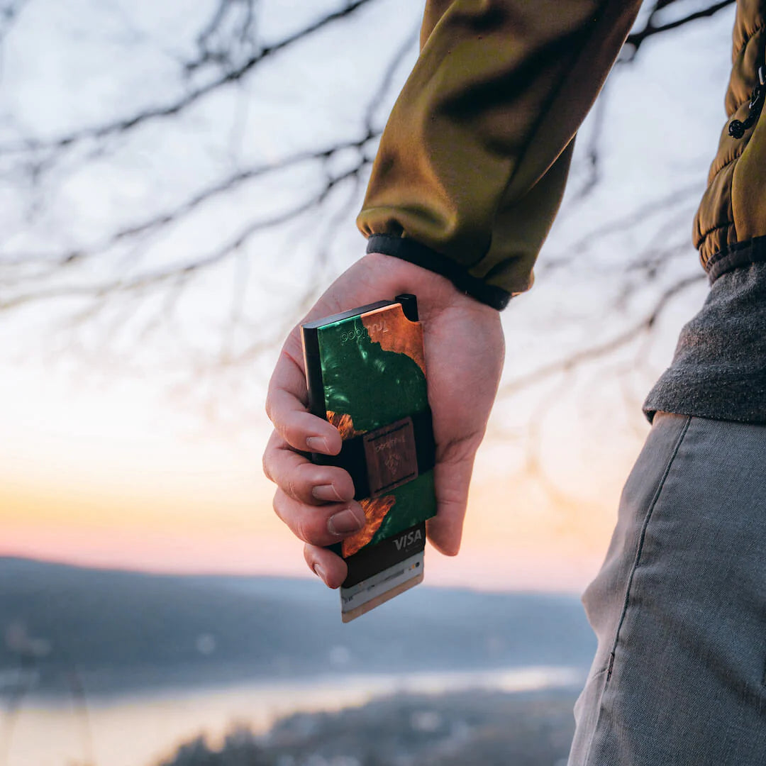 TruWood The Maverick Green Resin Wallet