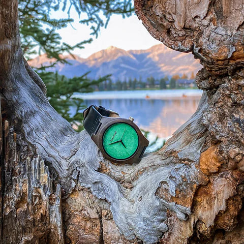 TruWood The Leaf Green Watch