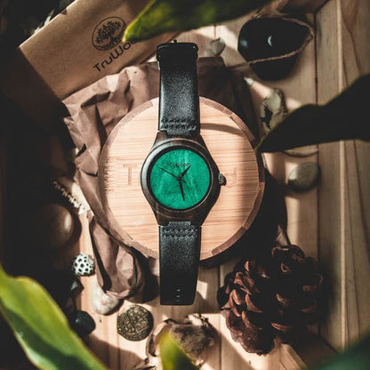 TruWood The Leaf Green Watch