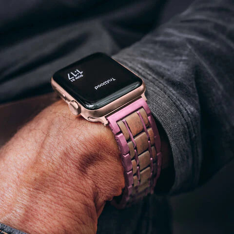 La clásica correa para Apple Watch - Rosa / Oliva - La elegancia se une a la innovación