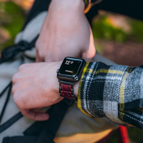 TruWood The Classic Apple Watch Band - Black / Purpleheart