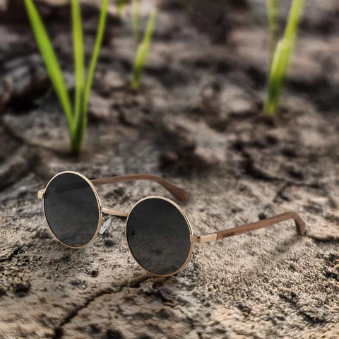 TruWood The Lennon Gold Sunglasses