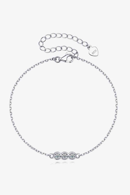 Pulsera de plata de ley 925 con moissanita adorada