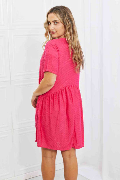 Vestido casual BOMBOM Another Day Swiss Dot en fucsia