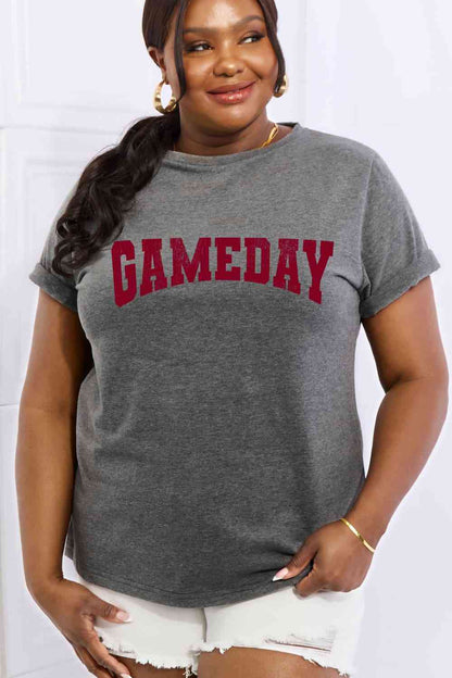 Camiseta de algodón con gráfico GAMEDAY de tamaño completo de Simply Love