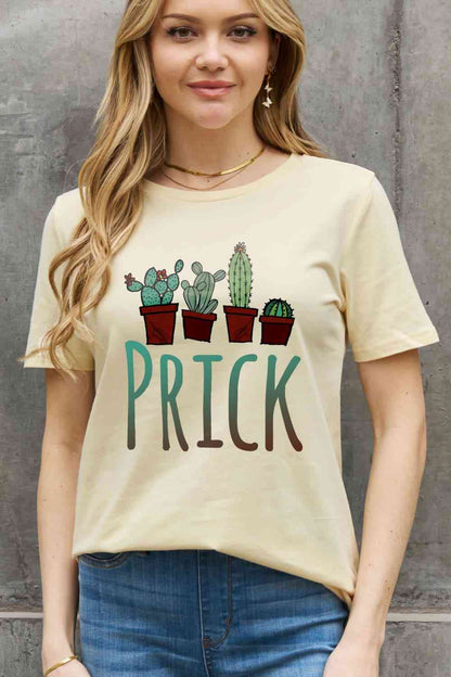 Camiseta de algodón con gráfico PRICK de tamaño completo de Simply Love