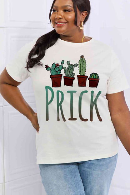 Camiseta de algodón con gráfico PRICK de tamaño completo de Simply Love