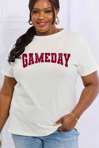 Camiseta de algodón con gráfico GAMEDAY de tamaño completo de Simply Love