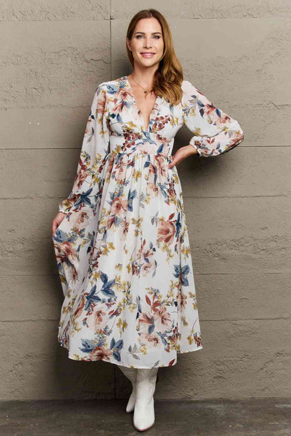 Vestido midi floral de gasa Good Day de OneTheLand