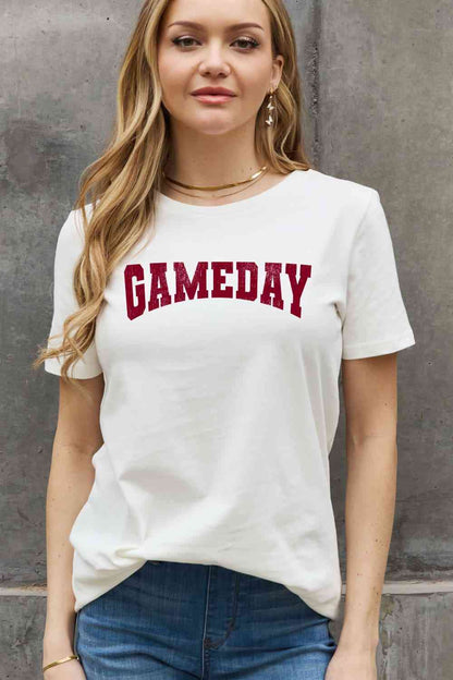 Camiseta de algodón con gráfico GAMEDAY de tamaño completo de Simply Love