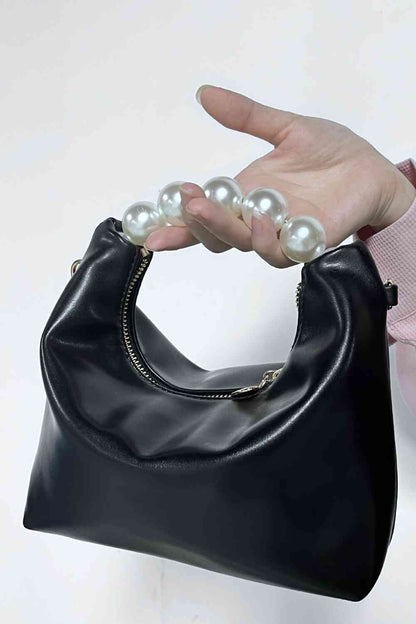 Adorado bolso de cuero de PU con perlas