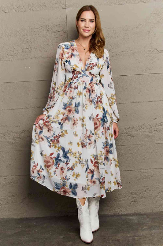 Vestido midi floral de gasa Good Day de OneTheLand