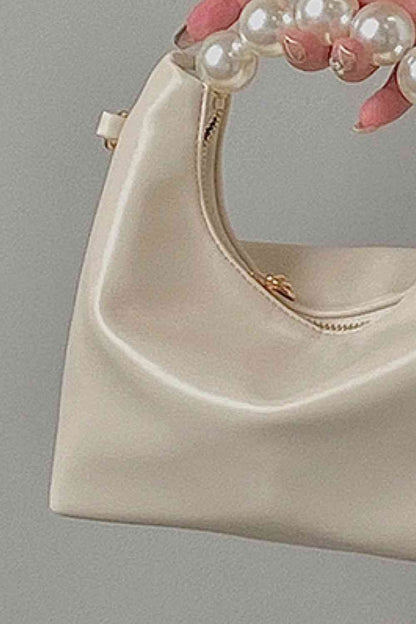 Adorado bolso de cuero de PU con perlas