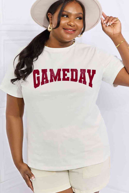 Camiseta de algodón con gráfico GAMEDAY de tamaño completo de Simply Love