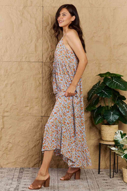 HEYSON Take Your Chances Vestido largo con cuello halter floral de tamaño completo 