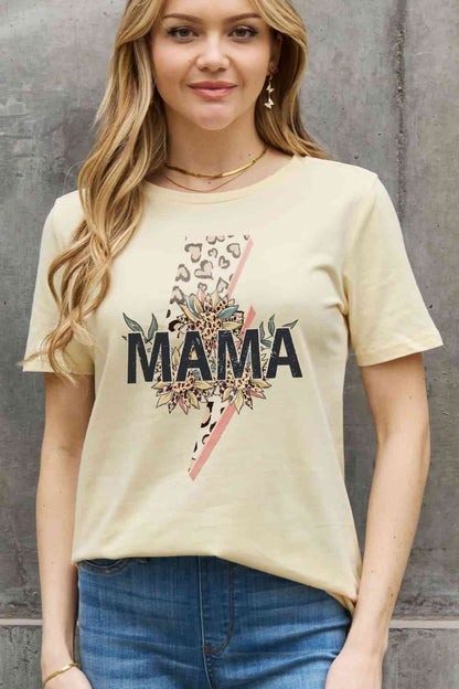 Camiseta de algodón con estampado MAMA de tamaño completo de Simply Love