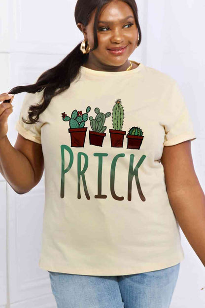 Camiseta de algodón con gráfico PRICK de tamaño completo de Simply Love