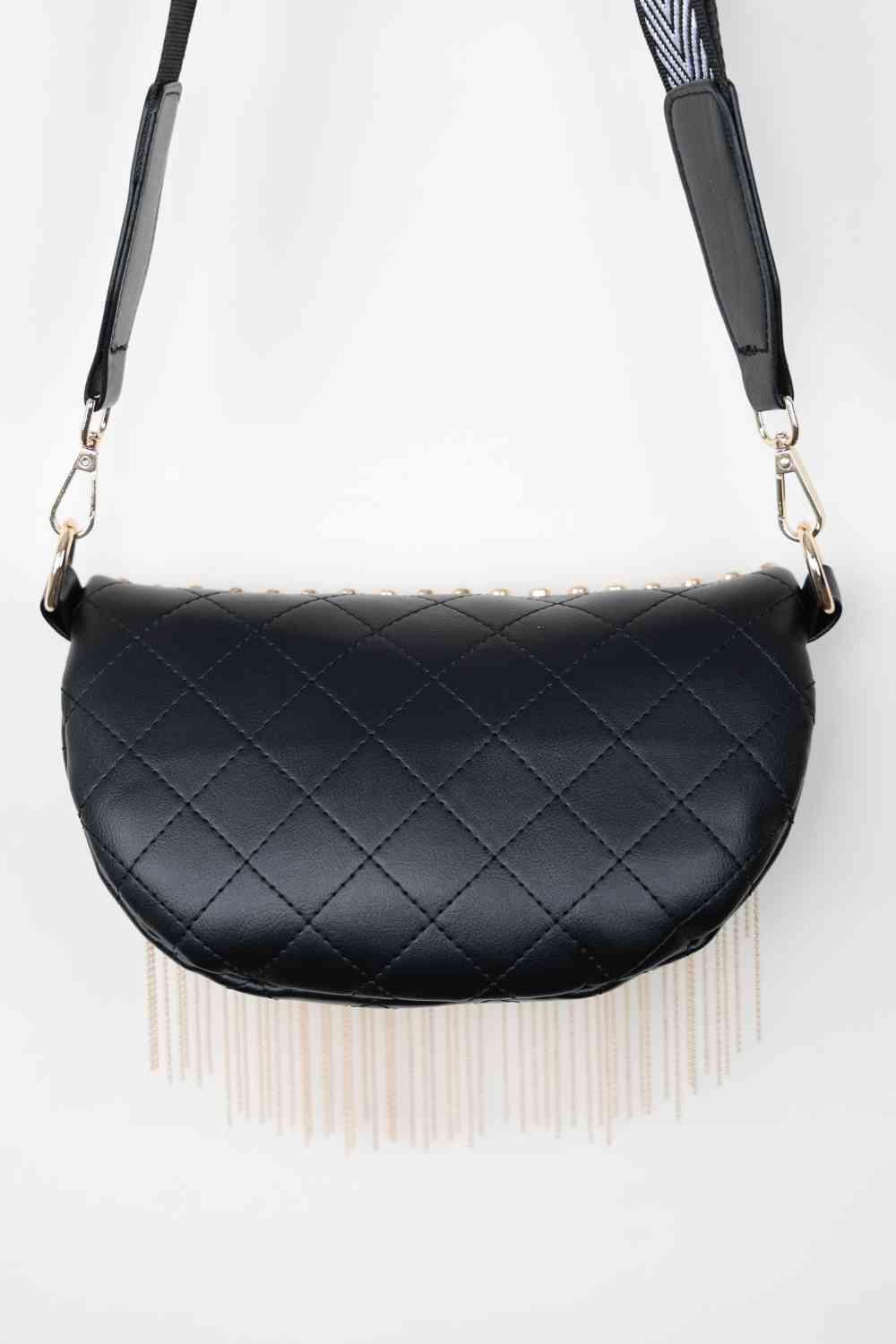 Bolso bandolera con tachuelas y flecos de cuero PU Adored