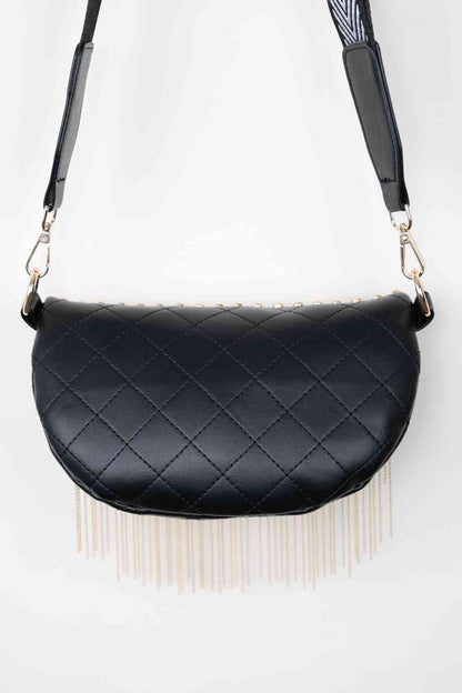 Bolso bandolera con tachuelas y flecos de cuero PU Adored