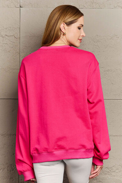 Sudadera con cuello redondo LOVE de talla grande de Simply Love