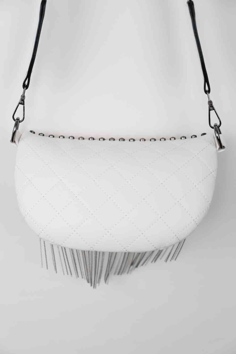 Bolso bandolera con tachuelas y flecos de cuero PU Adored