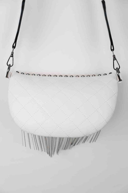 Bolso bandolera con tachuelas y flecos de cuero PU Adored