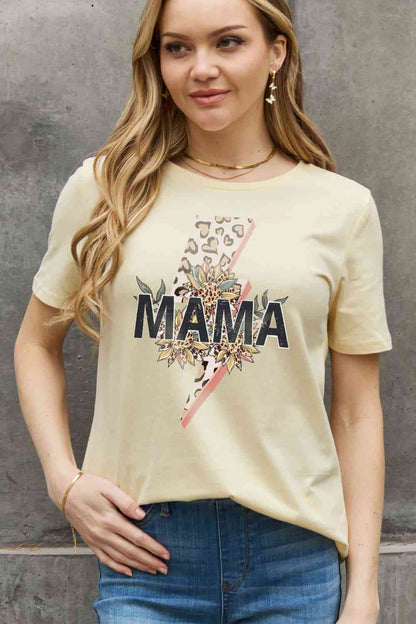 Camiseta de algodón con estampado MAMA de tamaño completo de Simply Love