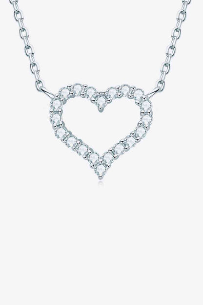 Adored Moissanite Platinum-Plated Heart Necklace