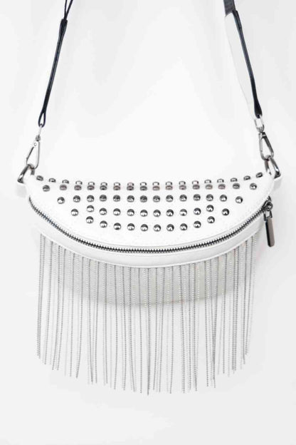 Bolso bandolera con tachuelas y flecos de cuero PU Adored